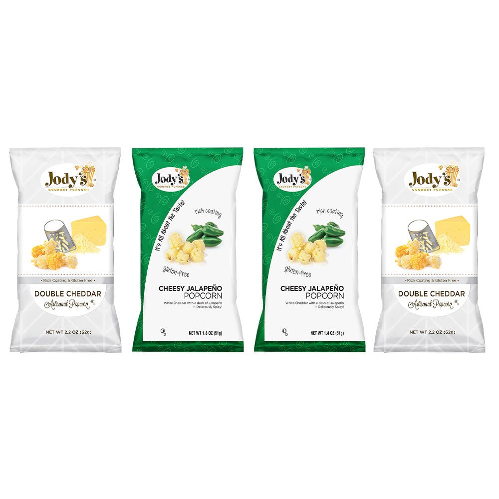 Cheesy Jalapeno & Double Cheddar - Jody's Popcorn