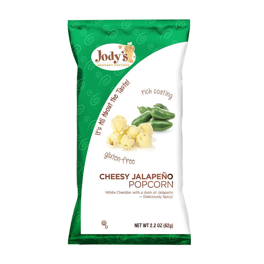Cheesy Jalapeno Regular Foil Bag - 12 Count - Jody's Popcorn