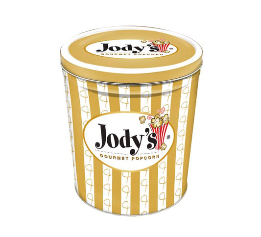 Gold and White Stripe Tin - Jody's Popcorn
