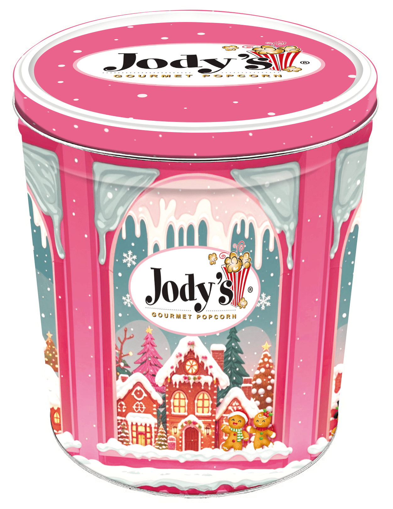 Pink Gingerbread Tin - Jody's Popcorn