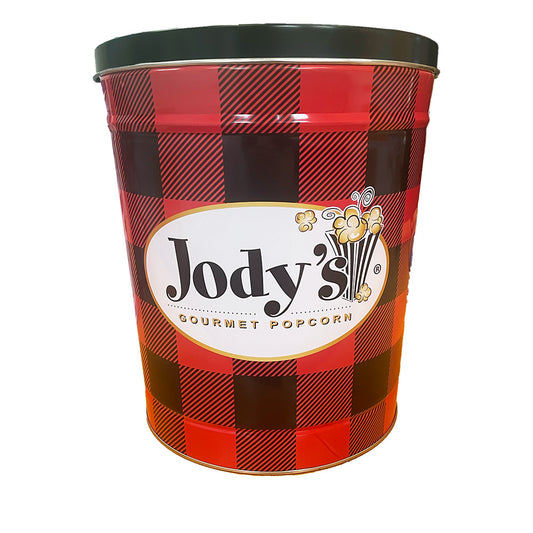 Plaid Holiday Tin, 3.5 Gallon Jody's Popcorn