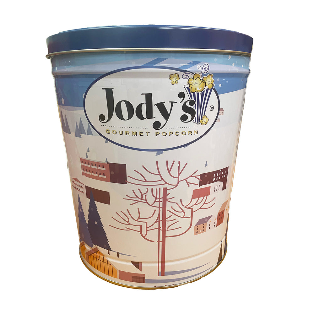 Skiing Holiday Tin, 3.5 Gallon Jodys Popcorn