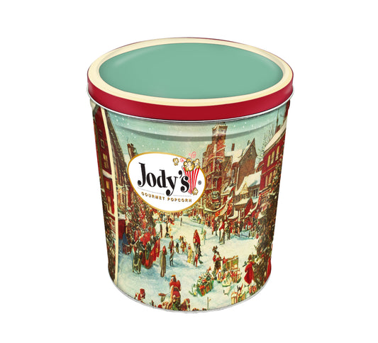 Santa Village Holiday Tin