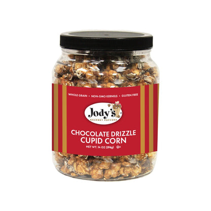 Chocolate Drizzle Cupid Corn Jar - 12 Count - Jody's Popcorn