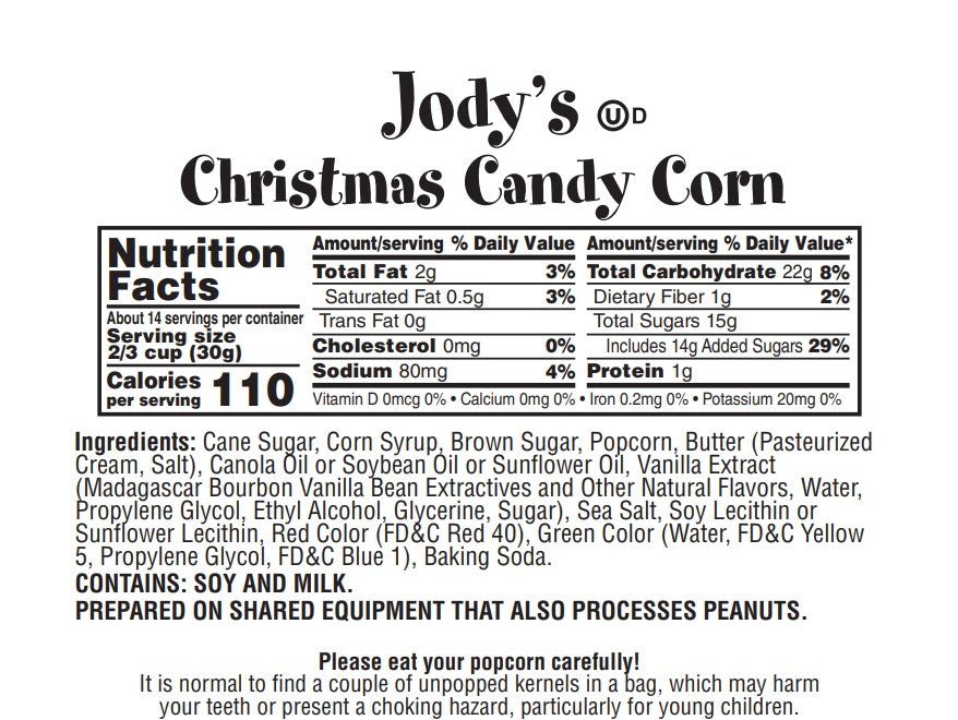 Christmas Candy Corn - Jody's Popcorn