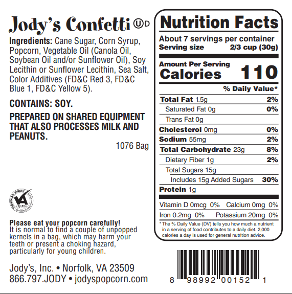 Confetti Regular Bag - 12 Count - Jody's Popcorn