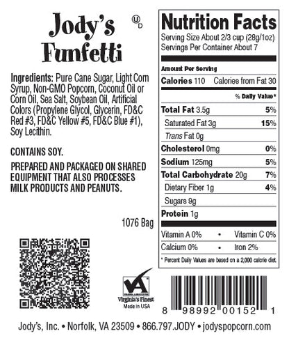 Funfetti Regular Bag - 12 Count - Jody's Popcorn