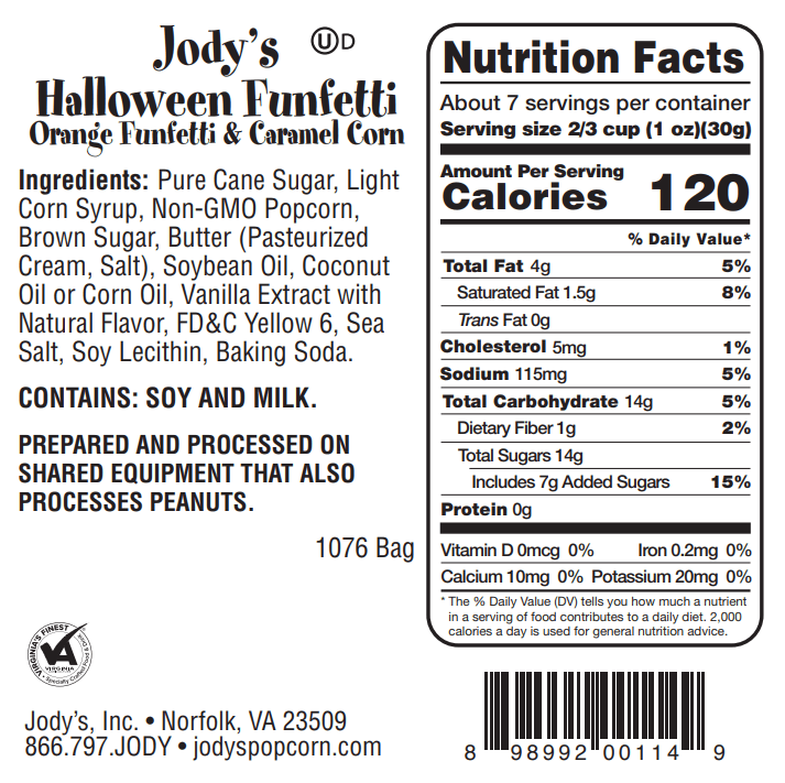 Halloween Funfetti - Jody's Popcorn