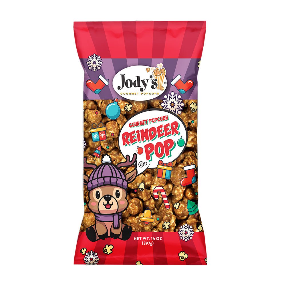 Reindeer Pop Pop Art 6 Pack – 14oz Bags (Case) - Jody's Popcorn
