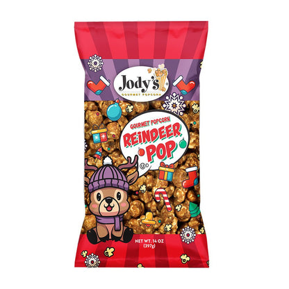 Reindeer Pop Pop Art 6 Pack – 14oz Bags (Case) - Jody's Popcorn