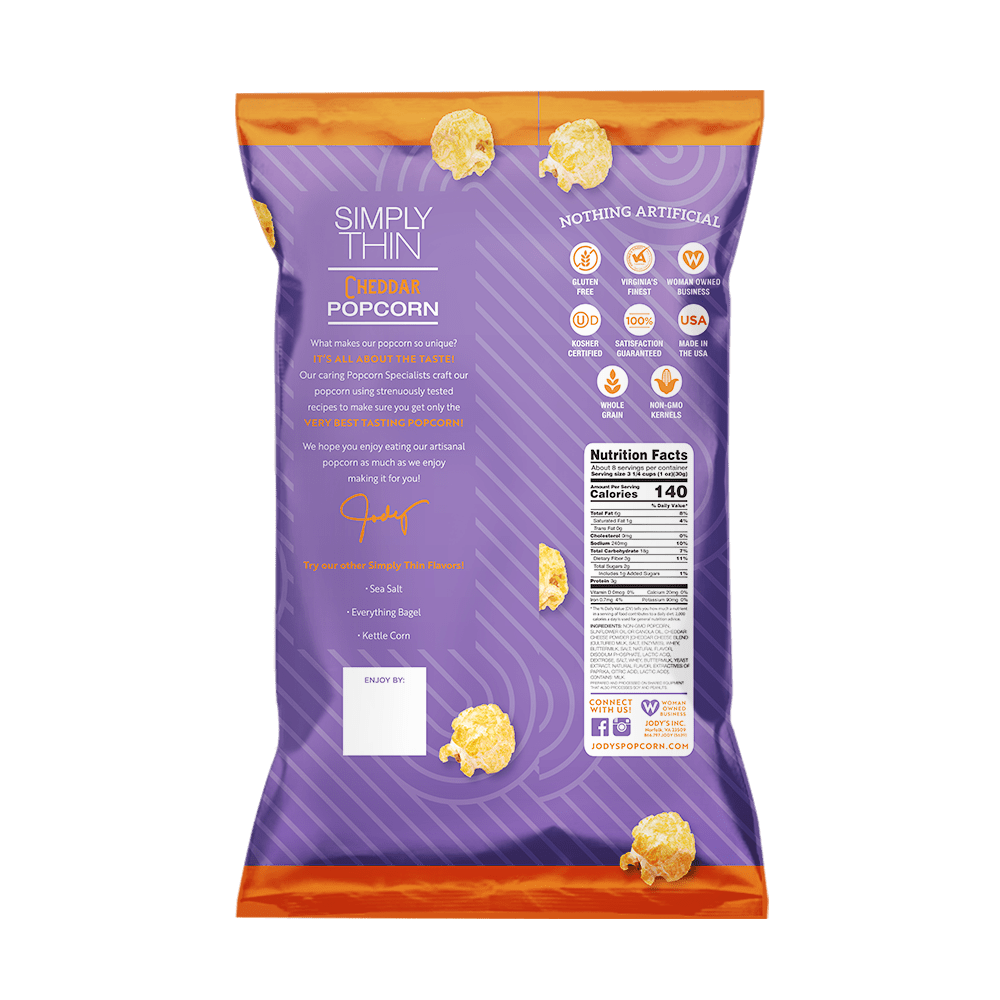 Simply Thin Cheddar - Jody's Popcorn