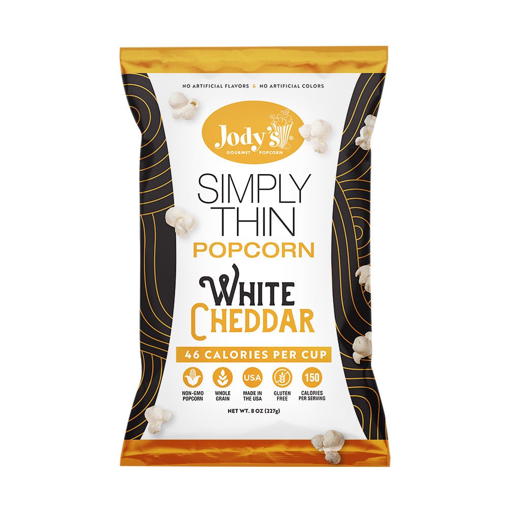 Simply Thin White Cheddar - 8 pack - Jody's Popcorn