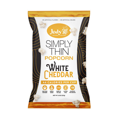 Simply Thin White Cheddar - 8 pack - Jody's Popcorn