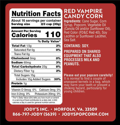 Vampire Red Candy Corn Popcorn - Jody's Popcorn